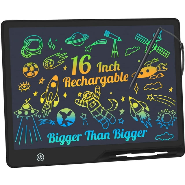 Tableta de escritura LCD Kinayue, 16 pulgadas, recargable, negra