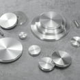 thumbnail image 4 of Paquete de 4 discos de aluminio en forma redonda, adaptador de disco circular de aluminio de 40 mm de diámetro con rosca M8 para mesa de vidrio, plateado, 4 of 6