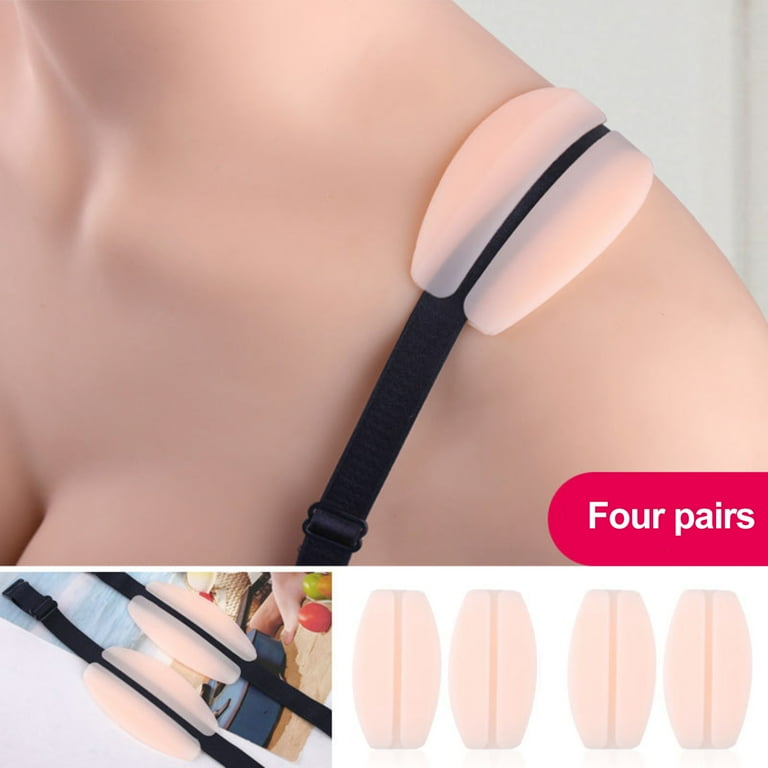 FANCY 4 Pairs Silicone Underwear Shoulder Pads Anti-Slip Shoulder Pads Bra  Straps Pads Invisible Decompression Bra Holder