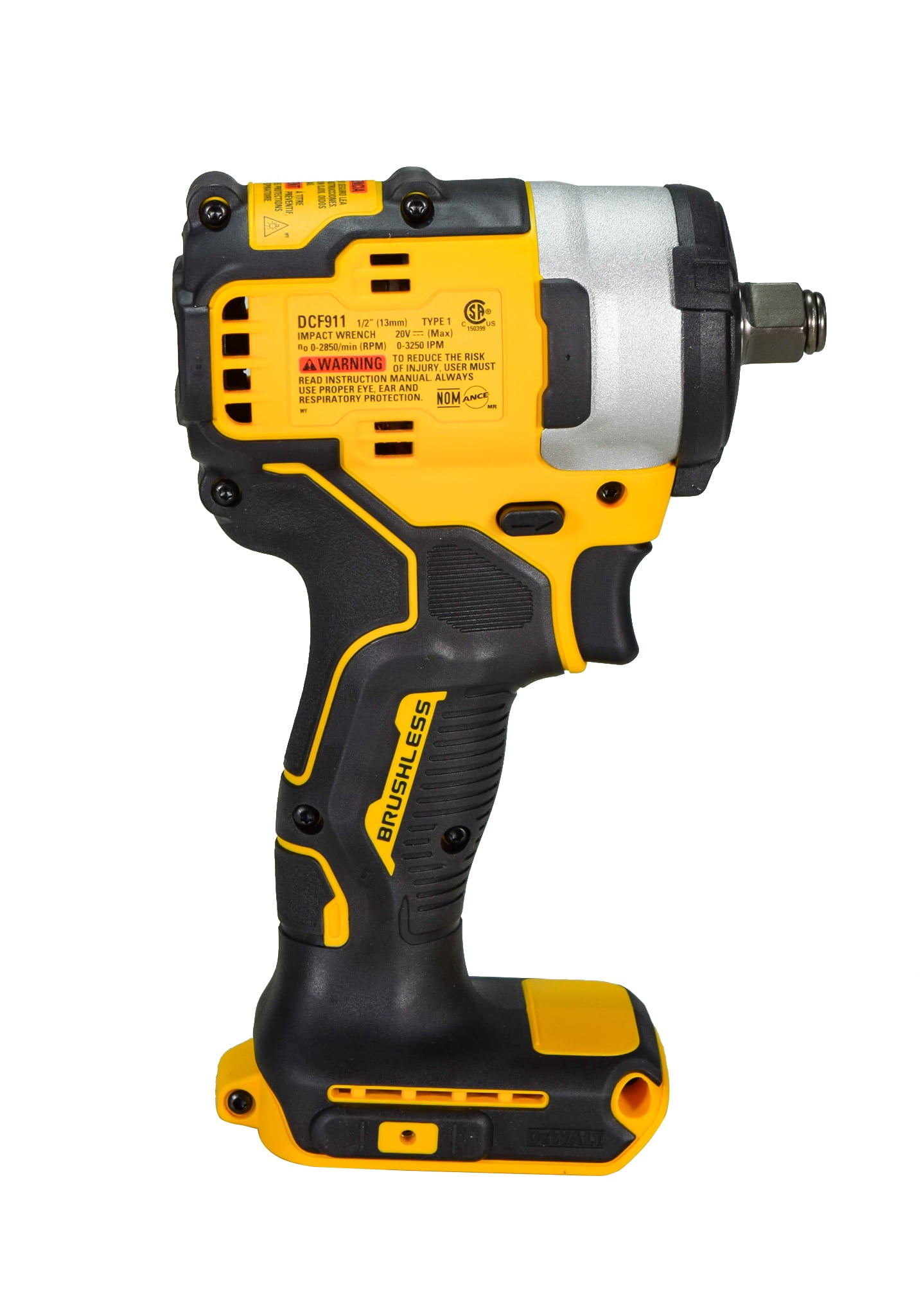 DEWALT 20V MAX 1/2 in Cordless Impact Wrench with Hog Ring Anvil (DCF911B) – 250 ft-lbs Fastening, 400 ft-lbs Breakaway, Compact Design, Tool Only