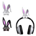 thumbnail image 2 of Orejas de conejo 3d desmontables para Vedio Live Gaming auriculares simulación oreja de conejo, 2 of 5