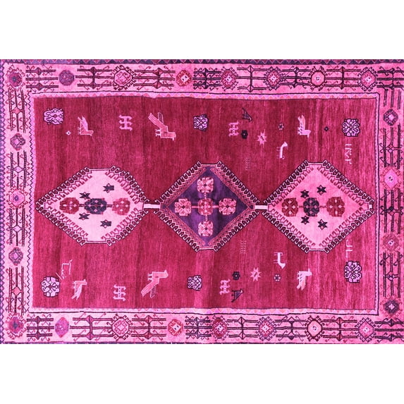 Ahgly Company Indoor Rectangle Persian Pink Traditional Area Rugs, 4' x 6'