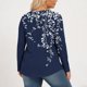 thumbnail image 3 of Mujeres de Manga Larga Tops Casual de Moda Gradiente Impresión Cuello Redondo Plegado Tamaño Superior para Uso Diario Y de Fiesta, 3 of 6