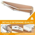 thumbnail image 4 of 13.1*8.2FT Retractable Awning with Aluminum Alloy Bracket and Polyester Cloth, Water and UV Resistant Patio Awnings with Coating of PU and Hand Crank for Deck, Balcony, Yard, Khaki, 4 of 9