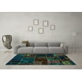 thumbnail image 3 of Ahgly Company Indoor Rectangle Oriental Turquoise Blue Modern Area Rugs, 8' x 12', 3 of 4