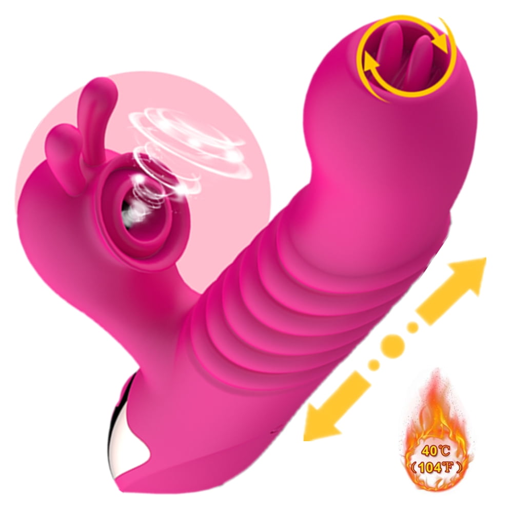 Centerel Rabbit Vibrator Sex Toys with Vibrating Licking & Telescoping Modes for Women