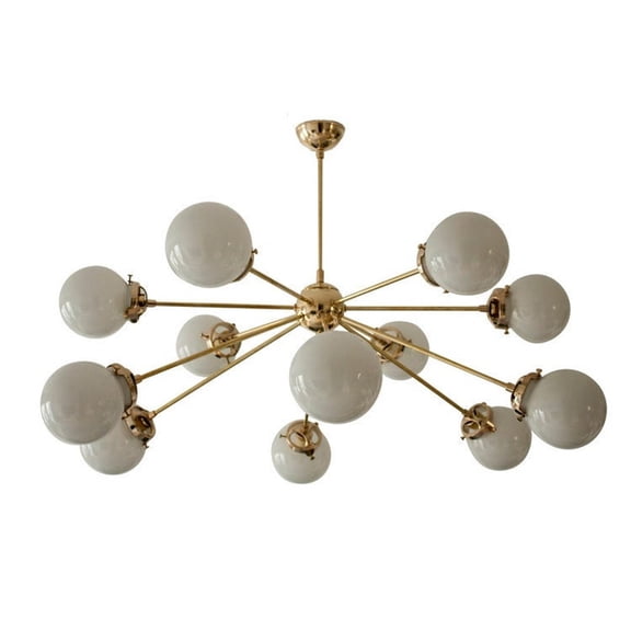 12 Light Globe Mid Century Brass Sputnik chandelier light Fixture
