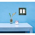 thumbnail image 5 of WIRESTER 2-Gang Decorator Light Switch Plate/Wall Plate Cover, Teal Bohemian Flowers Compass, 5 of 6