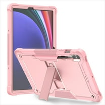 ELEHOLD Rugged Case for Samsung Galaxy Tab S9 Ultra/S8 Ultra (2023/2022) Three-Layer Hybrid Muti-Functional Case with Built-in Kickstand Pencil Holder Shockproof Case for Tab 14.6 Inch,Rosegold