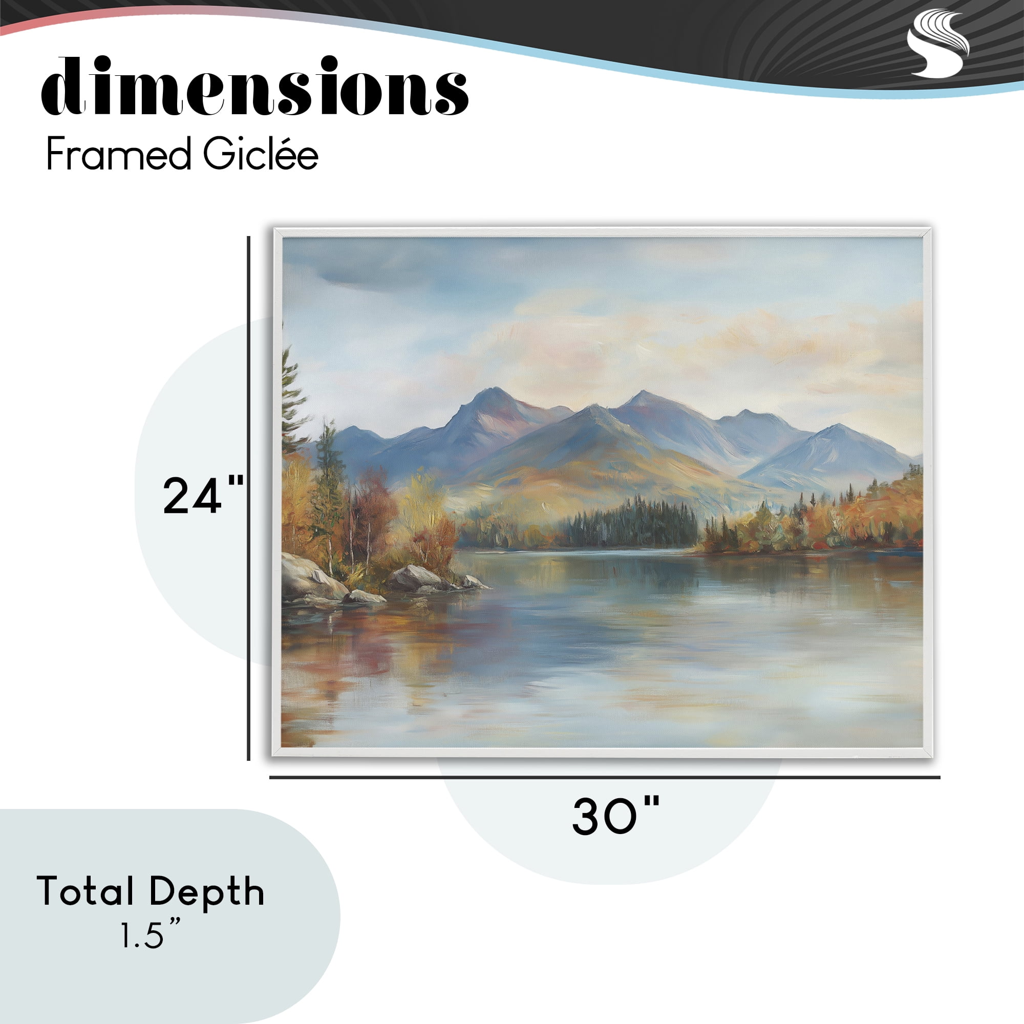 Stupell Industries Rustic Lake Landscape in Fall White Framed Giclee Art, design by LSR Design Studio