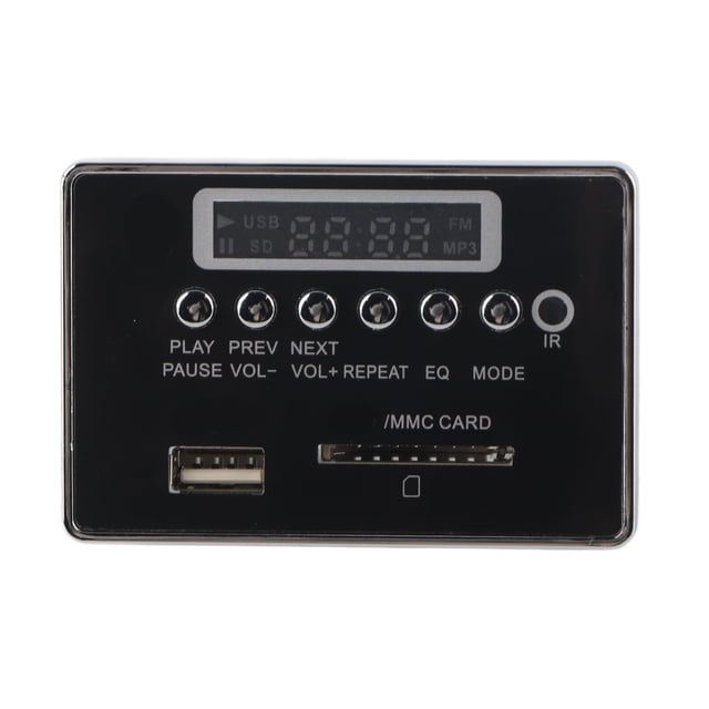 Placa decodificadora de MP3 con Bluetooth, módulo de audio, memoria de almacenamiento USB, radio FM (negro)