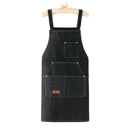 

wirlsweal Breathable Apron Denim Apron Apron Soft Durable Denim Cooking Apron with Large Pocket Kitchen Accessories for Chef Waiter Cafe Shop Barbecue