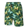 thumbnail image 4 of Logiee tropical butterflies and plants Print Mens Swim Trunks Quick Dry Board Shorts,Breathable Hawaii Beach Shorts Swimwear Bathing Suits-3X-Large, 4 of 6