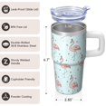 thumbnail image 3 of Flamingo Tumbler with Handle 20OZ Durable Insulated Tumbler Gifts for Women Flamingo Lovers Perfect for Birthday Christmas Presents Office Work, 3 of 6