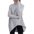 thumbnail image 1 of Chandail à Col Roulé Irrégulier pour Femmes, Automne et Hiver, Manches Longues, Tricoté, 1 of 6