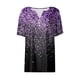 thumbnail image 4 of Fiudx Camisetas para Mujer Blusa de Manga Corta Estampada a La Moda para Mujer, Blusas Informales con Cuello Redondo, 4 of 5