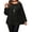 Black, variant on Cogild Plus Sweaters for Womens Plus Long Sleeves Shirts for Womesn Plus Size Shirts for Women's Long Sleeve Flowing Shirt with Elegant Pleats for Formal Casual Wear