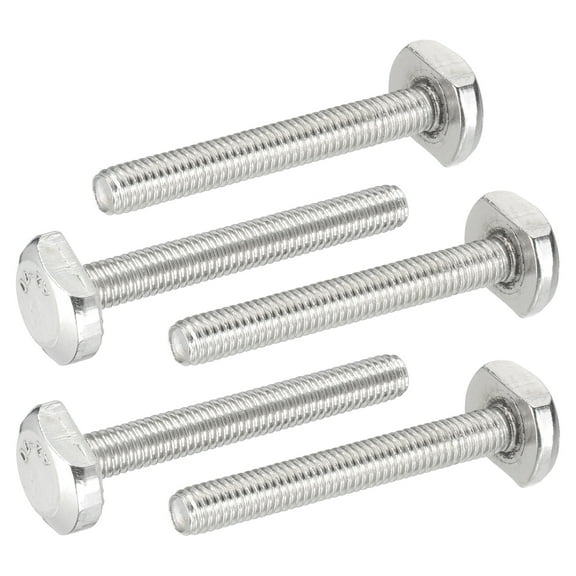 M6x45mm T Slot Bolts 304 Stainless Steel Drop-in Bolt T Shape Stud Sliding Screw, Silver 5 Pcs