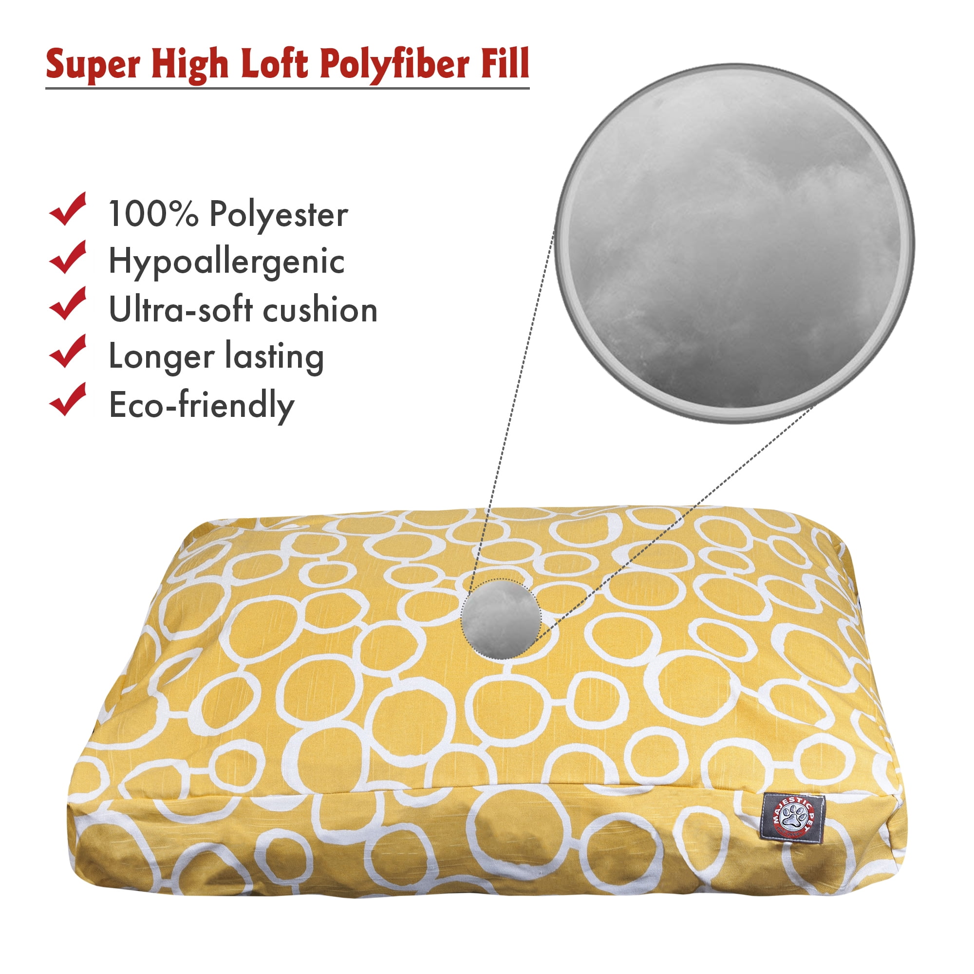 Majestic Pet | Fusion Rectangle Pet Bed For Dogs, Removable Cover, Yellow, Extra Large