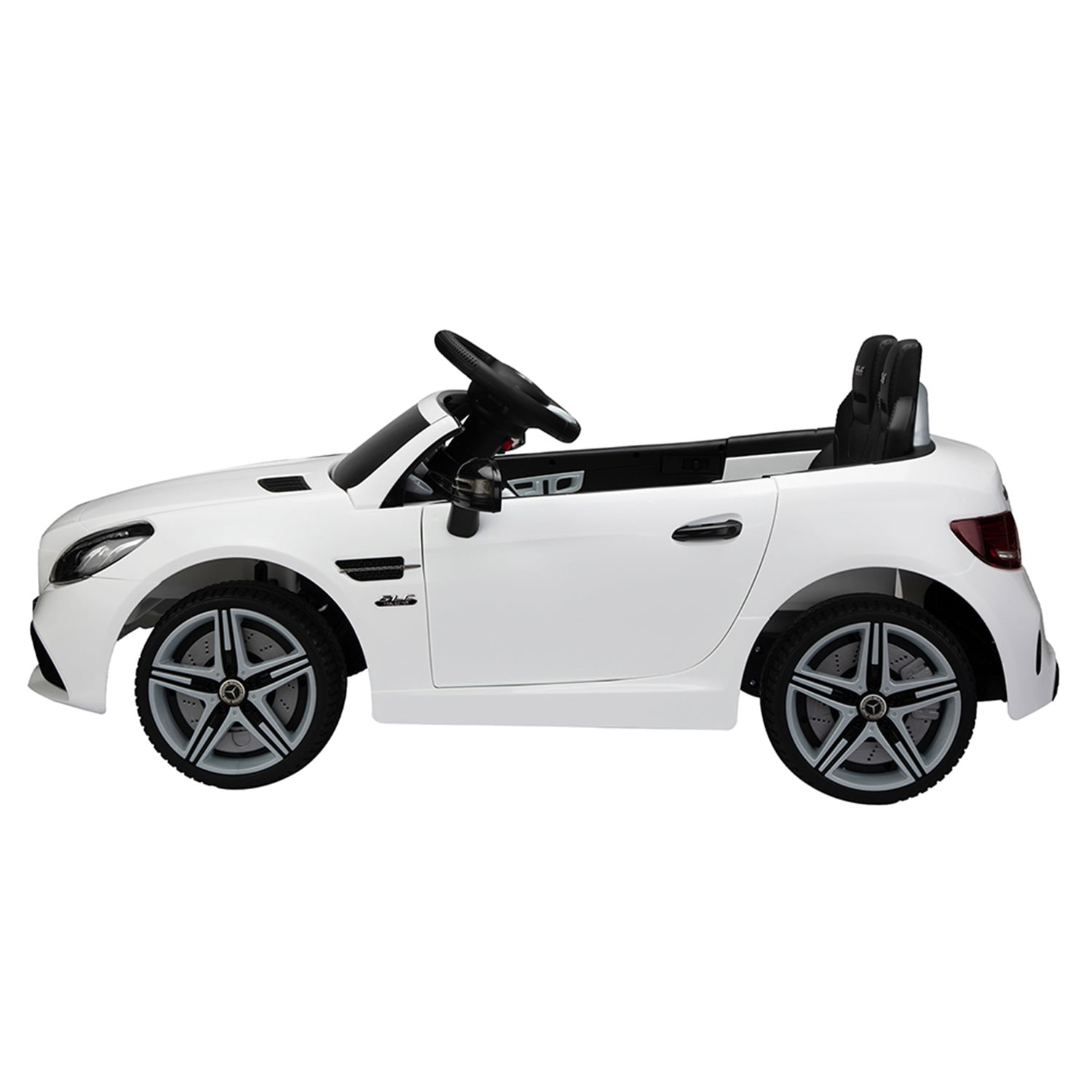 CIPACHO Licensed Benz, 12V Electric Kids Ride On Car for Ages 3-6, LED Head Lights, Safe Belt, Double Doors, 2 Speeds, White