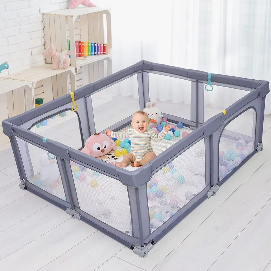 Simzone Baby Playpen Foldable Baby Playard with Breathable Mesh Sturdy