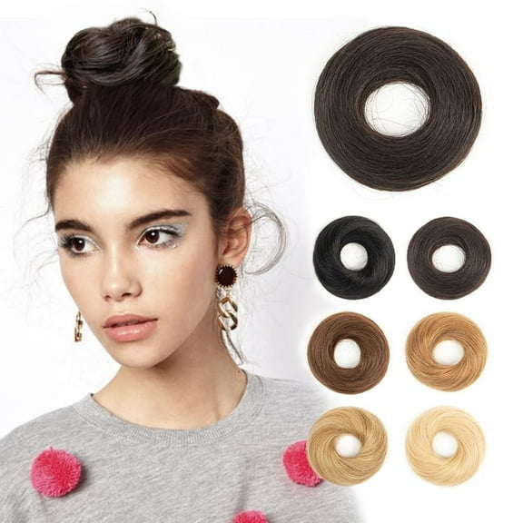 Human Hair Originals Messy Bun Hair Piece Real hair natural black color Human Hair Tight Extensions Accessories