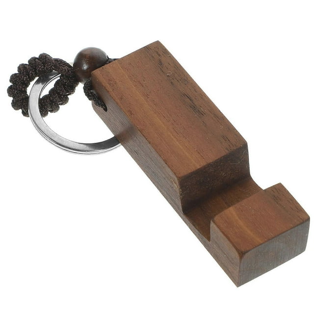 Wooden Phone Stand with Keychain for Desk Use Free Hands for Video Watching Light Brown Compact