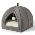 thumbnail image 1 of Cat Bed Bedsure 2 en 1 Cat Cave House, tienda de campaña con almohada, color gris, 1 of 6