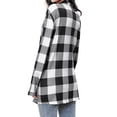 thumbnail image 6 of BUIgtTklOP Women's Flannel Plaid Shacket Long Sleeve Button Down Chest Pocketed Shirts Jacket Coats, 6 of 6