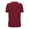 thumbnail image 6 of ZQGJB Womens Striped T-Shirts Casual Summer Short Sleeve Crew Neck Basic Slim Fit Tunic Blouse Trendy Oversized Cotton Pullover Tops Red XL, 6 of 6