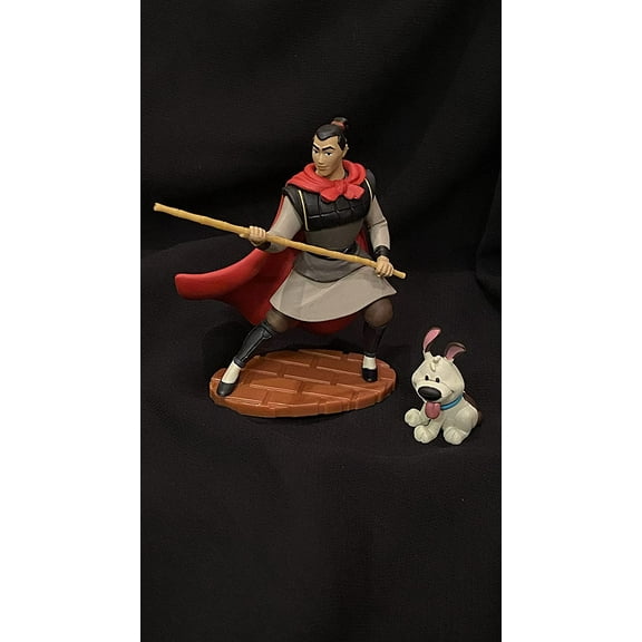 dgr Li Shang & Brother Dog Loose PVC Figure Figurine Cake Topper 2” & 4” Mulan Disney Collectible