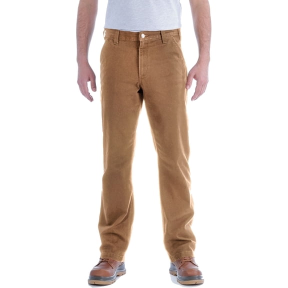 Carhartt Men's Duck Dungaree Workwear Uniform Bottoms, Brown, 40W/30L
