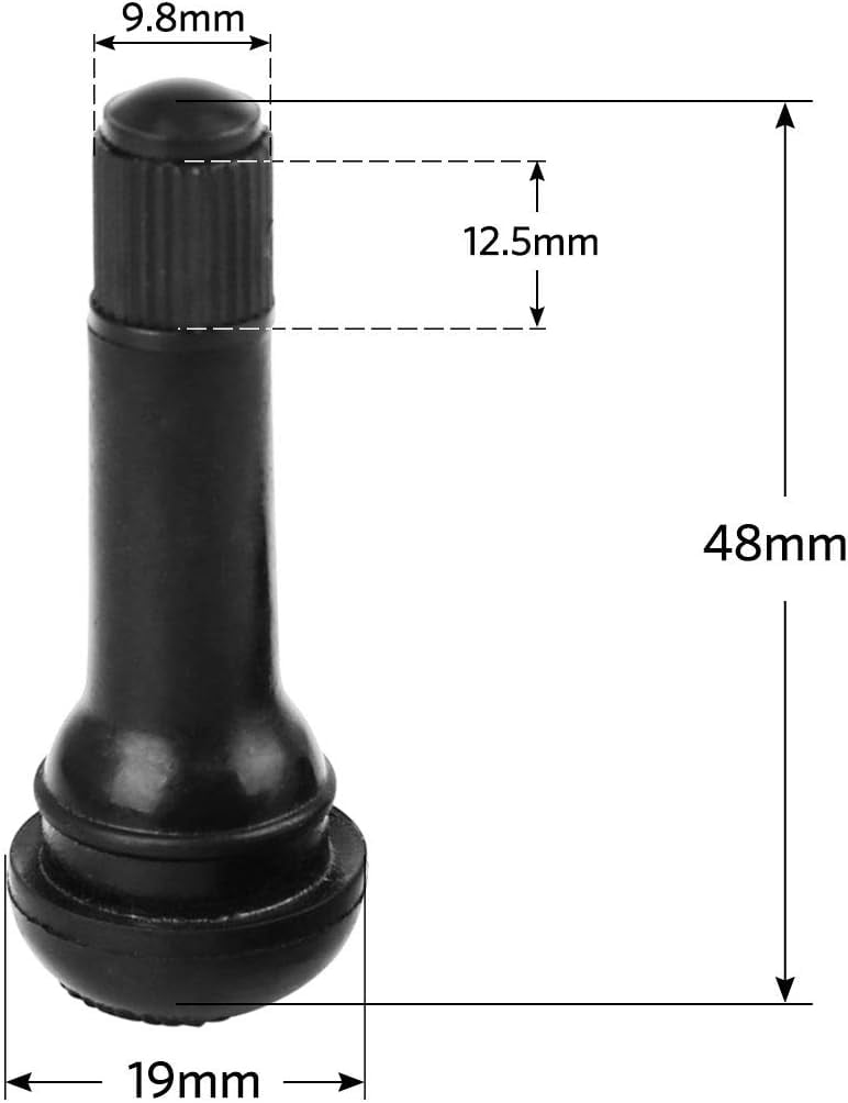 10PCS TR414 Tire Rubber Valve Stem Snap in Valve Stems Caps Black for Cars Trucks Motorcycles
