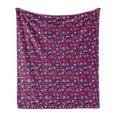 thumbnail image 1 of Hippo Soft Flannel Fleece Throw Blanket, Kids School Themed Student Animals on Purple Background Ornamented with Maths , Cozy Plush for Indoor and Outdoor Use, 70" x 90", Multicolor, by Ambesonne, 1 of 6
