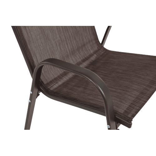 Outdoor Dining Chair Set of 2, All-Weather Patio Dining Chair with High Backrest and Metal Frame, Indoor Outdoor Chairs for Bistro, Deck, Backyard, Porch,Brown