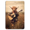 thumbnail image 1 of Highland Harmony: Rustic Cow Guitar Serenade Sign Size: 8 x 12 inches, 1 of 5