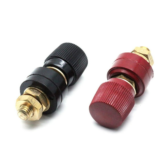 lixuesong Pair Strong Brass Battery Terminal Connector High Current Copper Cable Lugs 6mm/8mm Studs with Nut for Automotive