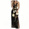 thumbnail image 2 of Hipattires Summer Jumpsuits for Women Floral Black Backless Halter Sleeveless Wide Leg Womens Jumpsuits Elastic Waist, 2 of 6