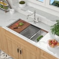 thumbnail image 4 of Mocoloo 30 Inch Undermount Kitchen Sink - 30x19 Inch Stainless Steel Kitchen Sink Workstation 16 Gauge Single Bowl Handmade Basin, 10 Inch Deep, 4 of 4