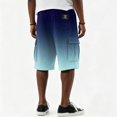 thumbnail image 6 of Men Ombre Gradient Solid Color Corduroy Cargo Shorts Drawstring Elastic Waist Multi Pockets Knee Length Five Inch Casual Shorts For Summer Beach Vacation Outdoor Travel, 6 of 6