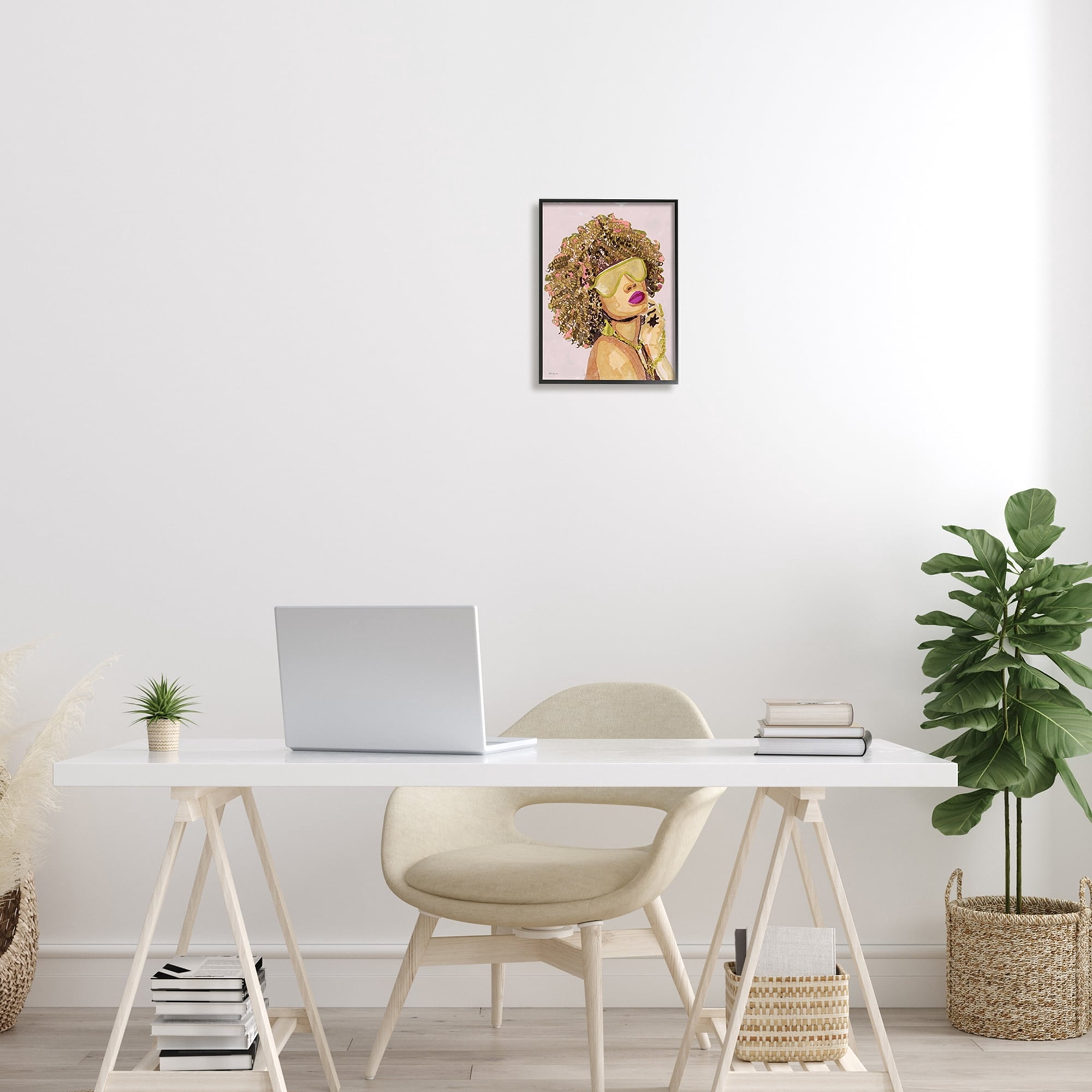 Stupell Industries Glamorous African Female Portrait Gold Fashion Jewelry,24 x 30, Design by Stellar Design Studio