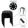 thumbnail image 3 of Flash Furniture Nesting Stackable Indoor/Outdoor School Stool, Black, Set of 5, 3 of 10