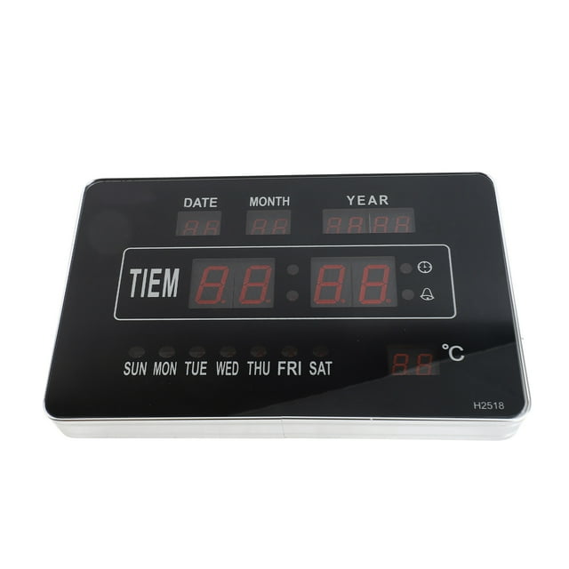 Relaj de Calendario de Temperatura, Enchufe de la UE 110-220V Calendor Electrónico Relolo RelOJ del Calendario Digital del Calendario Digital, 9.8 x 6.3 x 1.2 Pulgadas para LA