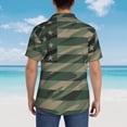 thumbnail image 6 of Balery Jungle Green Camo USA Flag Print Men's Hawaiian Shirts Short Sleeve Beach Shirt Relaxed Fit Vacation Button Down Shirts-Small, 6 of 9