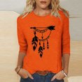 thumbnail image 2 of Dadaria Matters Tee pour Femmes Chemise Orange Manches 3/4 T-Shirt Col Rond Tops Attrape-Rêves d'Été Blouses TG, 2 of 4
