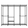 thumbnail image 3 of Gzxs Heavy Duty Clothes Rack Wire Garment Rack with 6 Hanger Rods and Adjustable Shelf, Freestanding Closet Wardrobe, Black, 74.8"L x 15.7"W x 74.8"H, 3 of 6