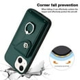 thumbnail image 3 of Wallet Case Compatible for iPhone 13 with Card Holder, Rotation Finger Ring Kickstand Card Slots Case, Classic PU Leather Shockproof Magnetic Button Cover for iPhone 13, Green, 3 of 6