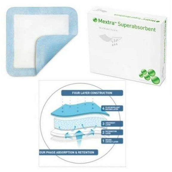 Molnlycke 610000 SuperAbsorbent Wound Dressing Box of 10