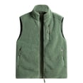 thumbnail image 2 of Women's Thick Warm Zipper Jacket Sleeveless Vest Parka Coat with Pocket Casual Daily Wear Loungewear Home Outerwear Fashion Essential Gift for Women | CSEONE,Green XL, 2 of 6