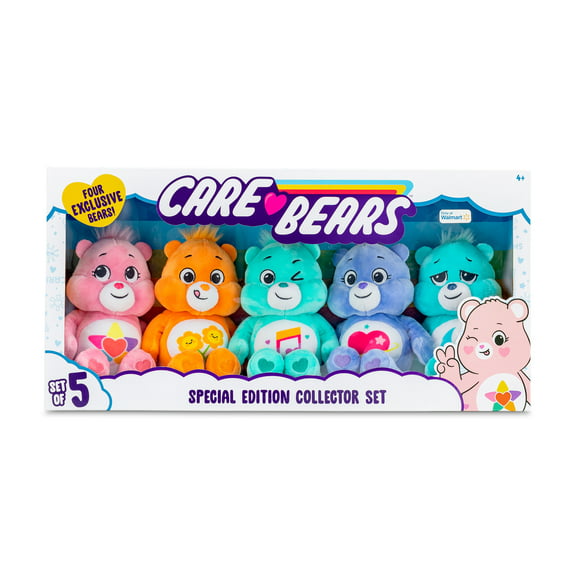 New 2022 Care Bears Bean Plush Treasure Box 5 Pack Value Set